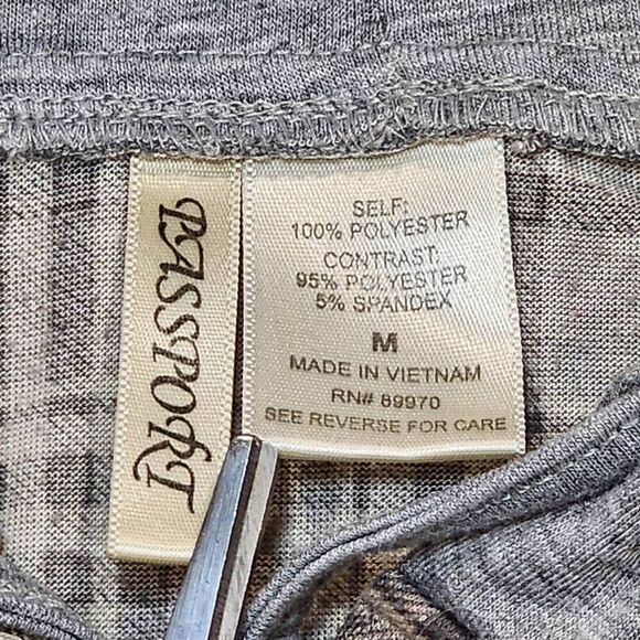 Passport Flannel Shirt Womens Medium Multi Plaid Long Sleeve Button Down Cotton - Picture 7 of 7